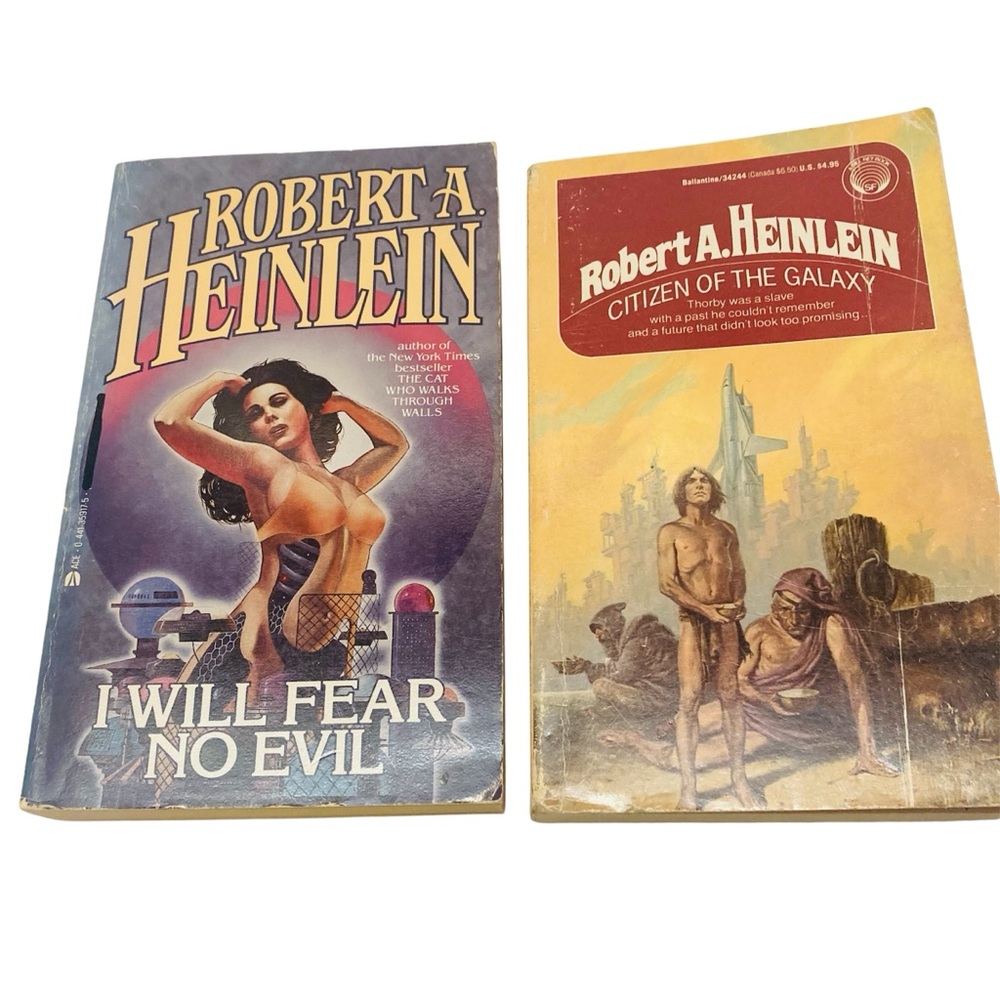 2 Books by Robert Heinlein: “I Will Fear No Evil” & “Citizen of the Galaxy” SF